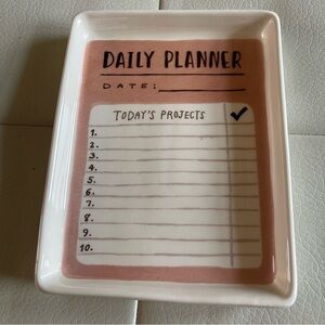 Rae Dunn daily planner tray ceramic can use dry erase markers
